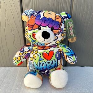 Plushology Nashville Graffiti Eco Teddy Bear Stuffed Animal I Heart Nash Toy